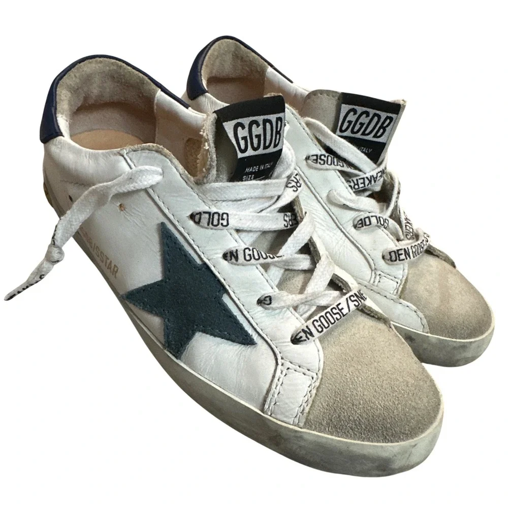 Golden Goose Super Star Low Top Sneakers White Leather Star Logo Women 34
